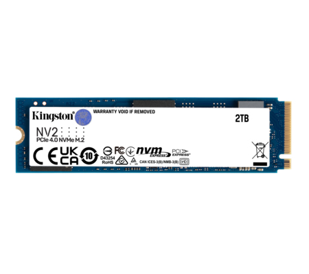 Unidad SSD M.2 Kingston 2TB (Snv2S/2000G) Nv2, PCI 4.0, Nvme, 2280