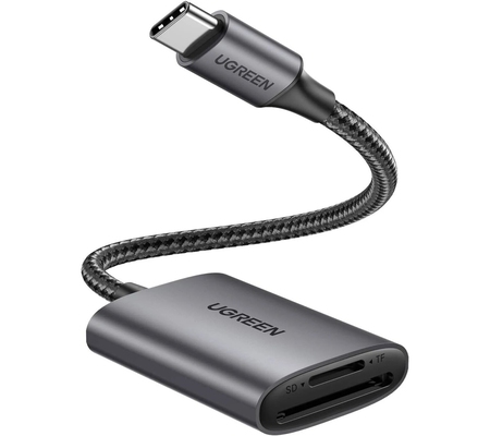 UGREEN USB C Lector de Tarjetas SD/MicroSD, Adaptador Tarjetas SD USB Tipo C Compatible con Thunderbolt 3 para MacBook Pro, MacBook, MacBook Air/iPad - 80888