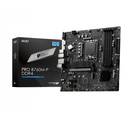 Tarjeta Madre MSI PRO B760M-P - Socket 1700 - 4x DDR5 - 4800/5600/6800+(OC) MHz - HDMI - DisplayPort - VGA - USB 2.0/3.2 - Micro ATX