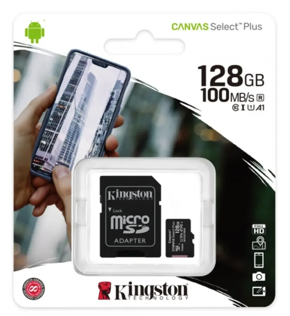 Memoria Micro SDXC Kingston Canvas Select Plus - 128GB - Clase 10 - UHS-I