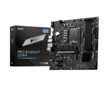 TARJETA MADRE MSI MICRO-ATX PRO B760M-P DDR4, S-1700, INTEL B760, HDMI, 128GB DDR4 PARA INTEL