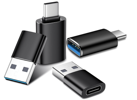 Temdan [Paquete de 2] Adaptador USB C a USB, 2 USB-C a USB-A y 2 USB-A a USB-C Adaptador hembra de transferencia de datos supervelocidad y carga rápida