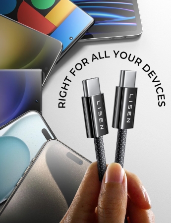 Cable USB C a USB C certificada de 60 W, 1M tipo C, cable de carga rápida para iPhone 15 Pro Max Plus Samsung S23 Note 20 iPad Pro Air Mini MacBook Air