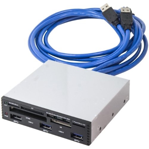 Syba IO Crest SY-HUB50046 unidad de 3,5" o 5,25" Caja metálica Lector de tarjetas de 6 ranuras Admite: M2/MS Micro XD SD/SDHC/MiniSD/MMC/RS-MMC T-Flash/Micro SD CF/MD MS
