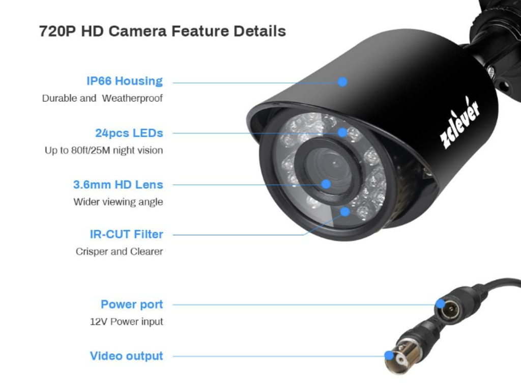Cámara de seguridad exterior de repuesto Z Clever C105L3