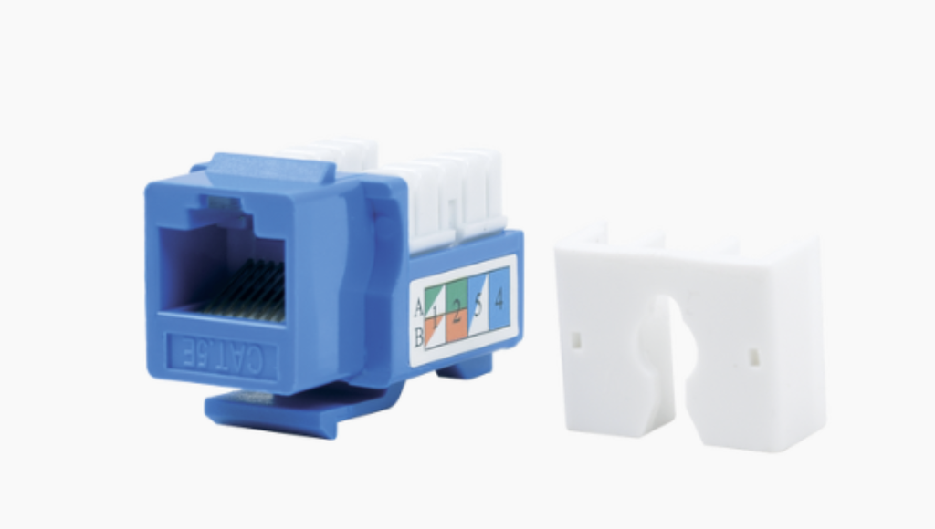 Módulo Jack Keystone Cat5e con terminación 110 (Punchdown) para faceplate - Color Azul