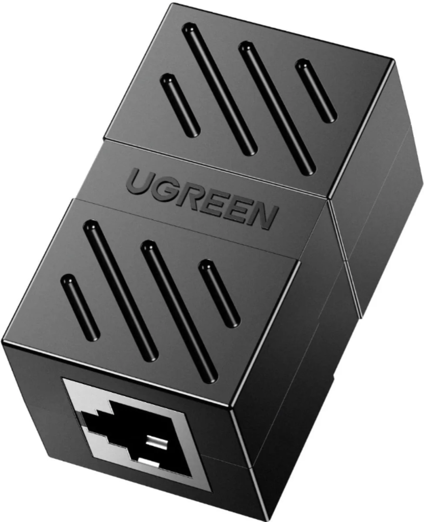 Acoplador UGREEN RJ45 adaptador extensor de cable Ethernet Cat7 Cat6 Cat5e hembra a hembra (negro)