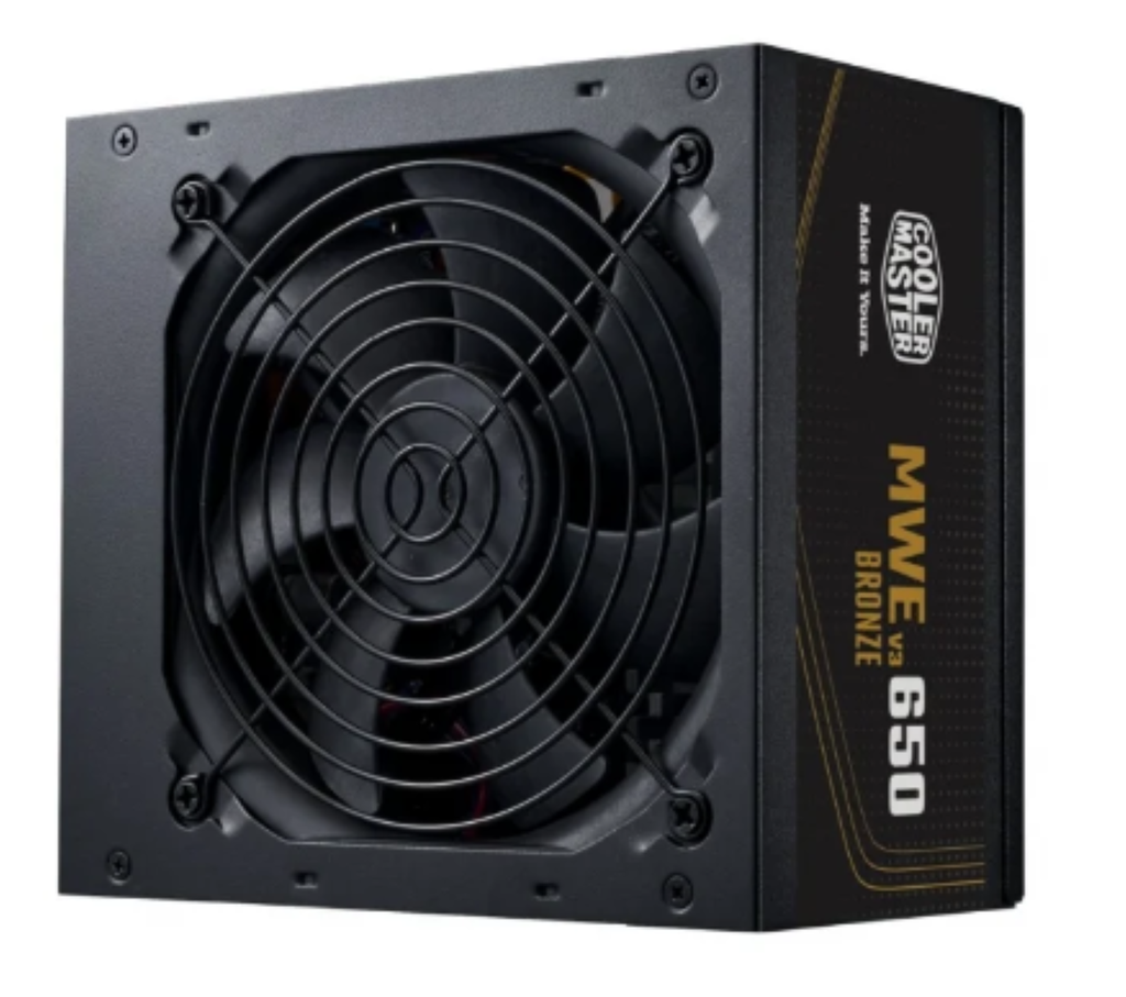 FUENTE DE PODER COOLER MASTER (MPE-6501-ACAAW-3BUS) MWE BRONZE 650 V3,80 PLUS, ESTANDAR, ATX 12V 3.1