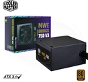 FUENTE DE PODER COOLER MASTER (MPE-7501-ACAAW-3BUS) MWE BRONZE 750 V3,80 PLUS, ESTANDAR, ATX 12V 3.1