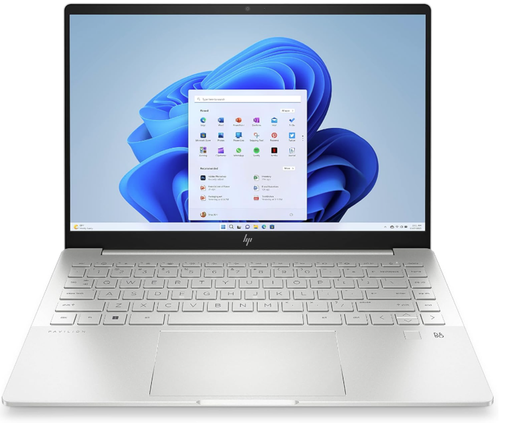 Laptop HP Pavilion Plus 14-eh1002la, Intel Core i5 1340P, 16GB RAM DDR5, 512GB SSD, pantalla 2.2K 14", Windows 11 Home, Teclado en Español, Lector de huella digital, Plata