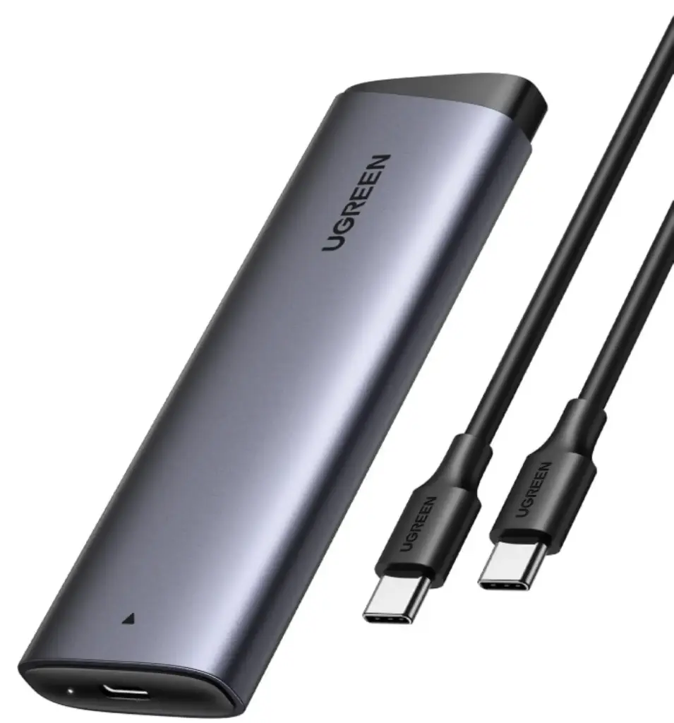UGREEN Carcasa M.2 NVMe SSD de 10 Gbps USB 3.2 Gen 2 (10 Gbps) a NVME M-Key/(B+M) Unidad de estado sólido con llave externa Soporte UASP Trim para SSD NVME 2230/2242/2260/2280 NVME