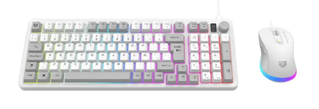 Kit Gamer de Teclado y Mouse Balam Rush Squad Conquest KG515, Alámbrico, USB, Blanco, Español