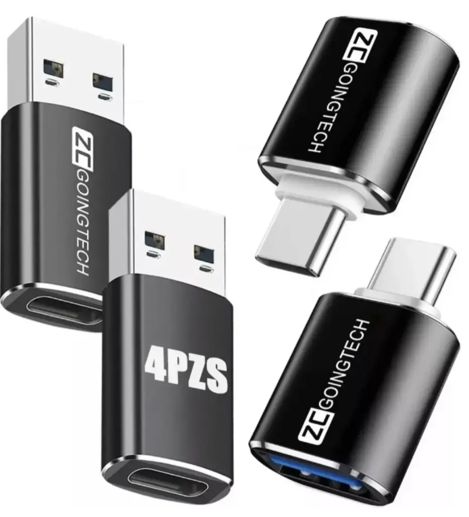 Adaptador Otg Usb Tipo C a Usb 3.0 5gbps Color Negro Jeeyee 4 Piezas
