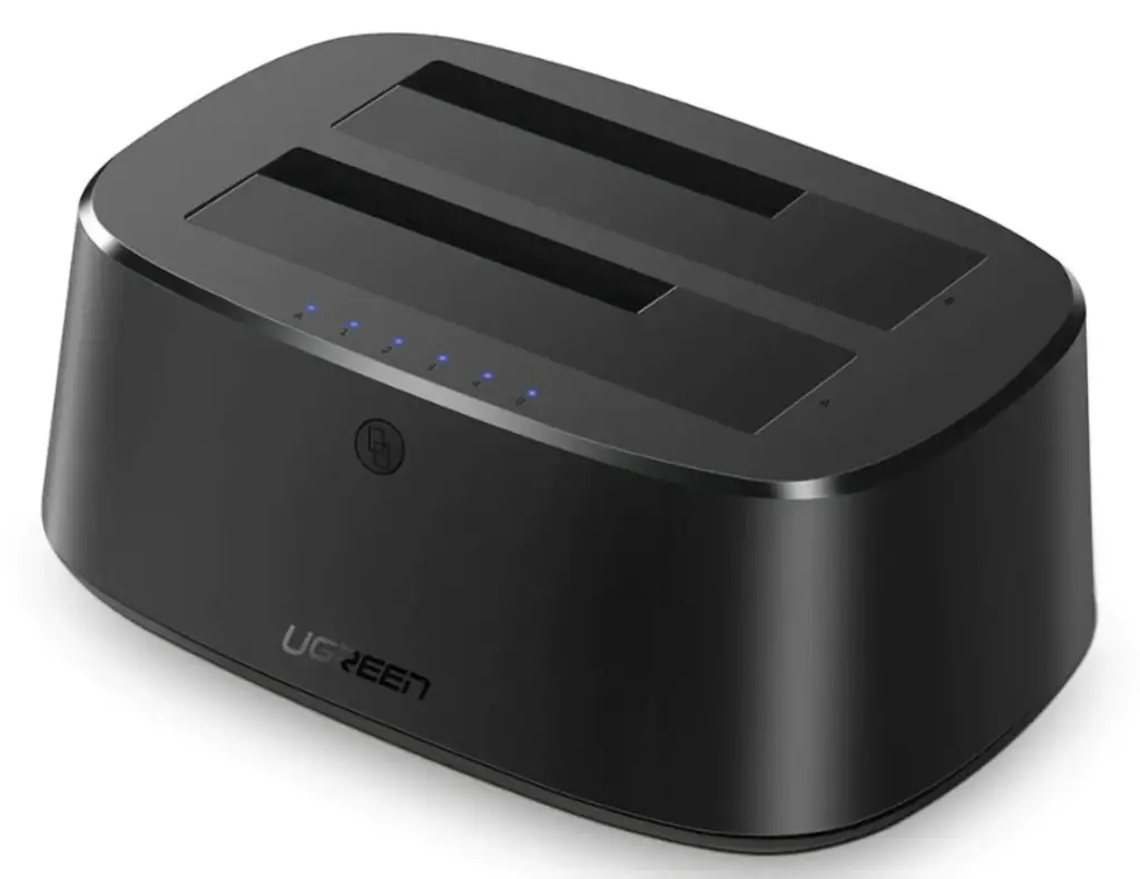 Base USB 3.0 para Disco Duro de Doble Bahía | Soporta Discos SATA de 2.5' & 3.5´ | Soporta discos de 12TB | Compatible con UASP, SATA 3.0 | Con adaptador de corriente 12V3A | Cable USB 1M | Alta Velocidad | Modo Clonación.