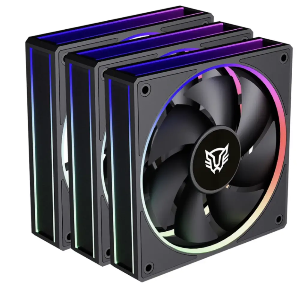 KIT 3 VENTILADORES BALAM RUSH EOLOX BORA EXB85 / POTENCIA DE ENFRIAMIENTO / VELOCIDAD 1600 RPM / SILENCIO IMBATIBLE / CONEXIÓN PWM + AURA / ARGB / NEGRO / BR-942126